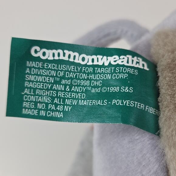 Commonwealth Snowden Gray Mouse Plush 10 Inch Vintage 1998 Stuffed Animal Toy - Picture 12 of 14